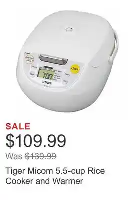 Costco Tiger micom 5.5-cup rice cooker and warmer offer