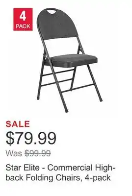 Costco Star elite - commercial high-back folding chairs, 4-pack offer