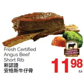 T&T Supermarket Fresh certified angus beef short rib offer