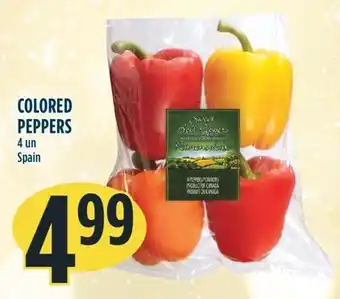 Marché Adonis Colored peppers offer