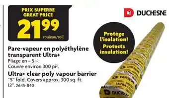 Home Hardware Ultra+ clear poly vapour barrier offer