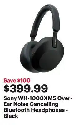 Best Buy Sony wh-1000xm5 over-ear noise cancelling bluetooth headphones - black offer