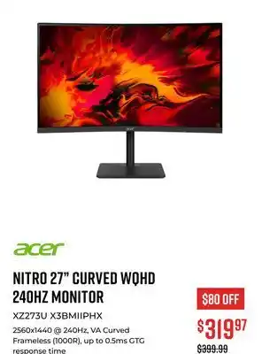 Canex Nitro 27 curved wqhd 240hz monitor offer