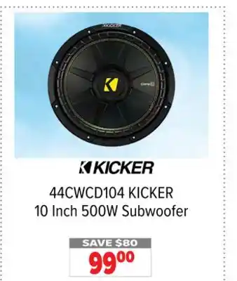 2001 Audio Video Kicker 10 inch 500w subwoofer offer