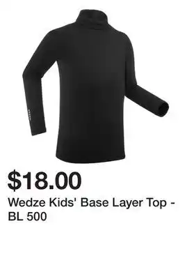 Wedze kids' base layer top - bl 500