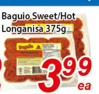 Seasons Foodmart Baguio sweet/hot longanisa offer