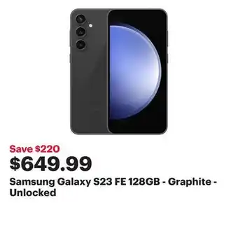 Best Buy Samsung galaxy s23 fe 128gb - graphite - unlocked offer