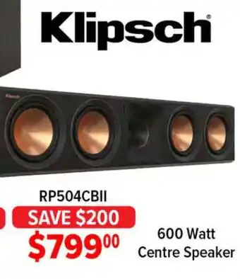 2001 Audio Video Klipsch 600 watt centre speaker offer