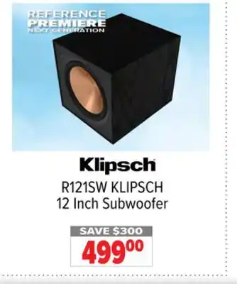 2001 Audio Video R121sw klipsch 12 inch subwoofer offer