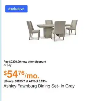 Ashley Furniture Ashley fawnburg dining set- in gray offer