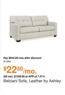 Ashley Furniture Belziani sofa, leather by ashley offer