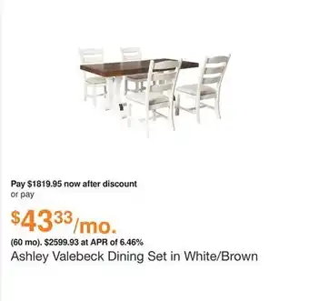 Ashley Furniture Ashley valebeck dining set in white/brown offer