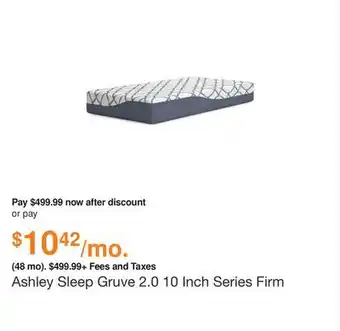 Ashley sleep gruve 2.0 10 inch series firm memory foam queen, size: twin