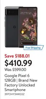 Walmart Google pixel 6 128gb | brand new factory unlocked smartphone offer