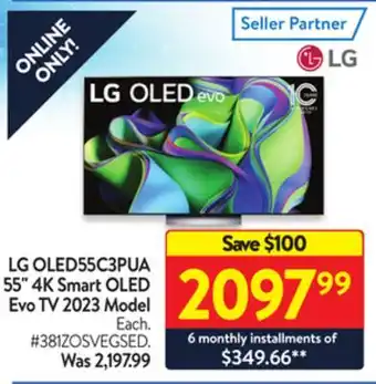 Walmart Lg oled55c3pua 55 4k smart oled evo tv 2023 model offer