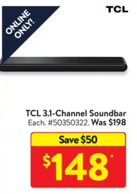 Walmart Tcl 3.1-channel soundbar offer