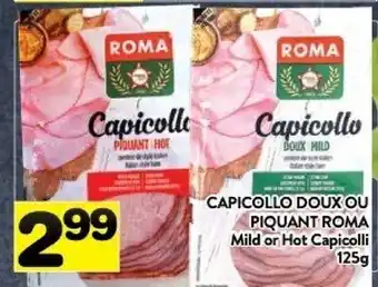 Supermarché PA Roma mild or hot capicolli offer