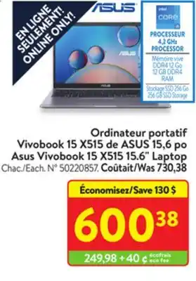 Walmart Asus vivobook 15 x515 15.6 laptop offer