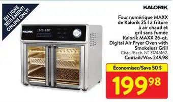 Walmart Kalorik maxx 26-qt. digital air fryer oven offer