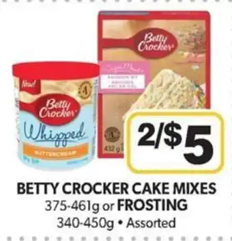 Colemans BETTY CROCKER CAKE MIXES 375-461g or FROSTING 340-450g Assorted offer