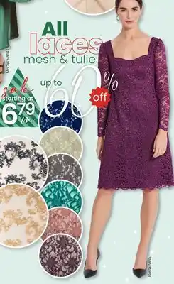 Fabricville All laces mesh & tulle offer