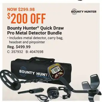 Bounty hunter quick draw pro metal detector bundle