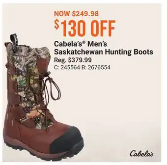 Bass Pro Cabela's men's saskatchewan hunting boots offer