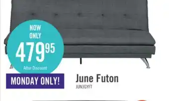 The Brick June linen-look fabric futon - grey offer