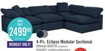 The Brick Eclipse 4-piece linen-look fabric modular sectional - navy offer