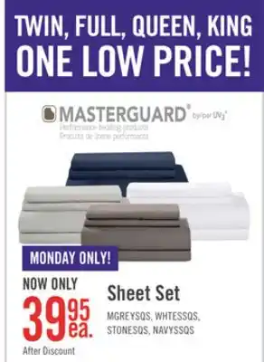 The Brick Masterguard ultra advanced 4-piece queen sheet set - grey offer