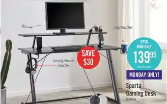 The Brick Sparta gaming desk - black offer