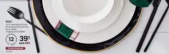 Stokes Rice 12-pc new bone china dinnerware set, service for 4, white offer