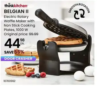 Stokes Belgian ii electric rotary waffle maker with non stick cooking plates offer
