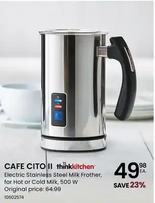 Stokes Cafe cito ii electric stainless steel milk frother offer