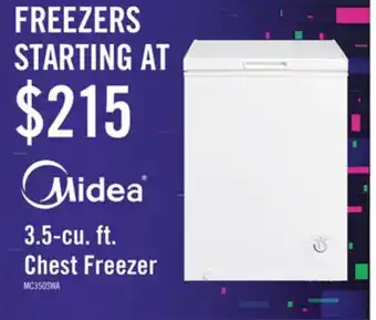 The Brick Midea 3.5 cu. ft. chest freezer mc350swar0rc1 offer