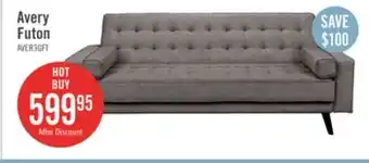 The Brick Avery linen-look fabric futon - grey offer