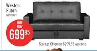 The Brick Weston leather-look fabric futon - black offer