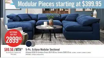 The Brick Eclipse 5-piece linen-look fabric modular sectional - slate offer