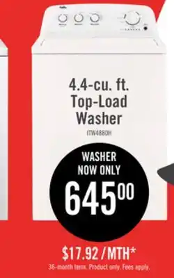 The Brick Inglis 4.4 cu. ft. high-efficiency top-load washer - itw4880hw offer