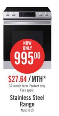 The Brick Samsung 6.3 cu. ft. electric range with wi-fi connect - ne63t8111ss/ac offer