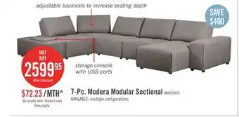 The Brick Modera 7-piece linen-look fabric modular sectional with 1 console - grey offer