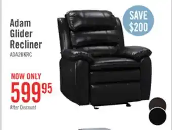 The Brick Adam leather-look fabric glider recliner - black offer
