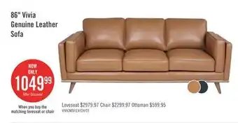 The Brick Vivia top-grain genuine leather sofa - caramel offer