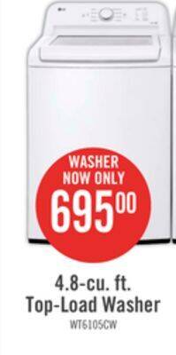 The Brick Lg 4.8 cu. ft. top-load washer with 4-way agitator - wt6105cw offer