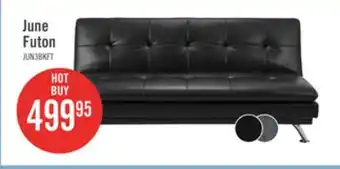 The Brick June leather-look fabric futon - black offer