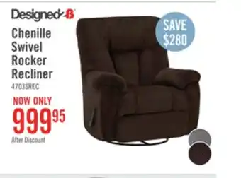 The Brick 4703 chenille swivel rocker recliner - earth chocolate offer