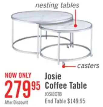 The Brick Josie nesting coffee tables offer