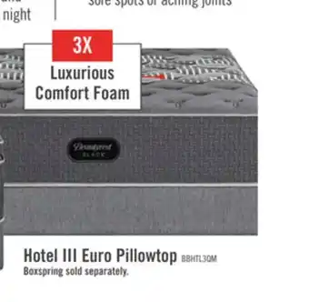 The Brick Beautyrest black hotel iii euro pillowtop queen mattress offer