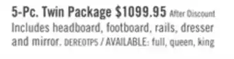 The Brick Derekson 5-piece twin bedroom package offer