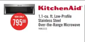 The Brick Kitchenaid 1.1 cu. ft. low-profile microwave hood combination ykmls311hss offer